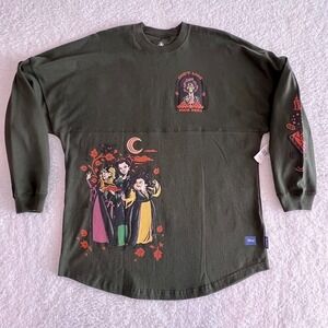 Disney Hocus Pocus Spirit Jersey Oversized Long Sleeve Shirt Green Medium